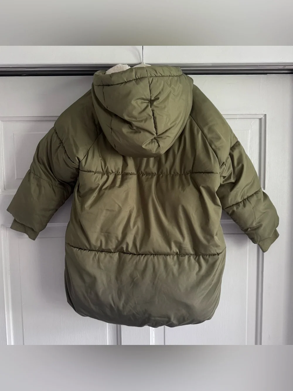 Gap Kids Primaloft Parka Jacket Olive Green Fleece Lined Water Resistant Size 4